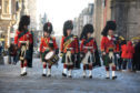 The Band of The Royal Regiment of Scotland on Edinburgh’s Royal Mile today