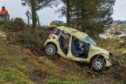 An 88-year-old woman has died after her crashed off the side of the B9117.