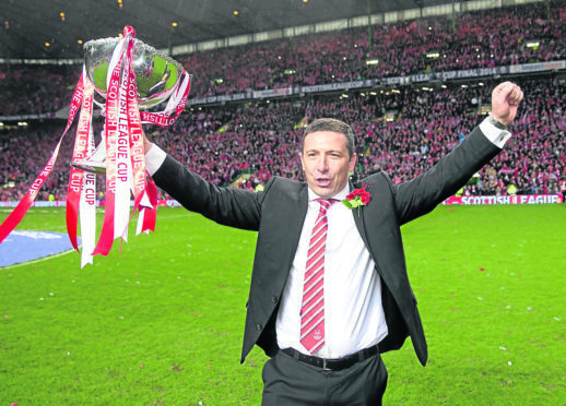 Aberdeen manager Derek McInnes after the Scottish League Cup Final at Celtic Park, Glasgow, in 2014.