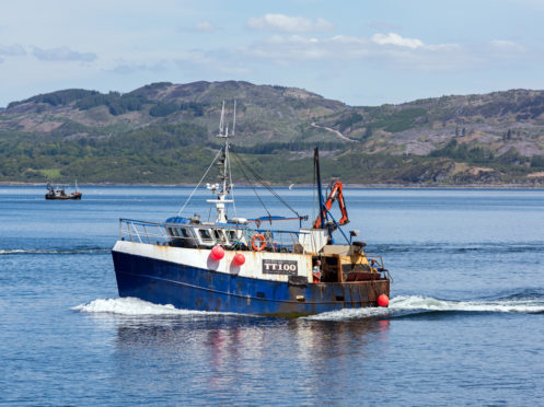 Fishing boat Nancy Glen sank in Loch Fyne, Argyll.