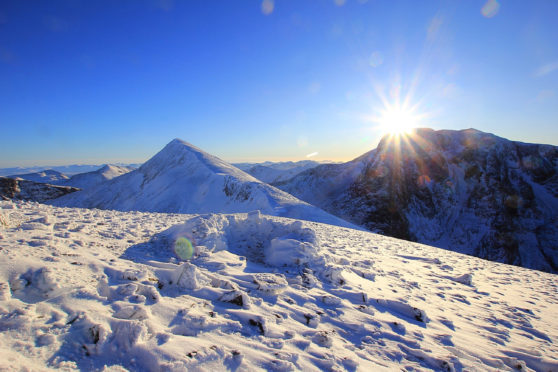 Thick snow on Ben Nevis.