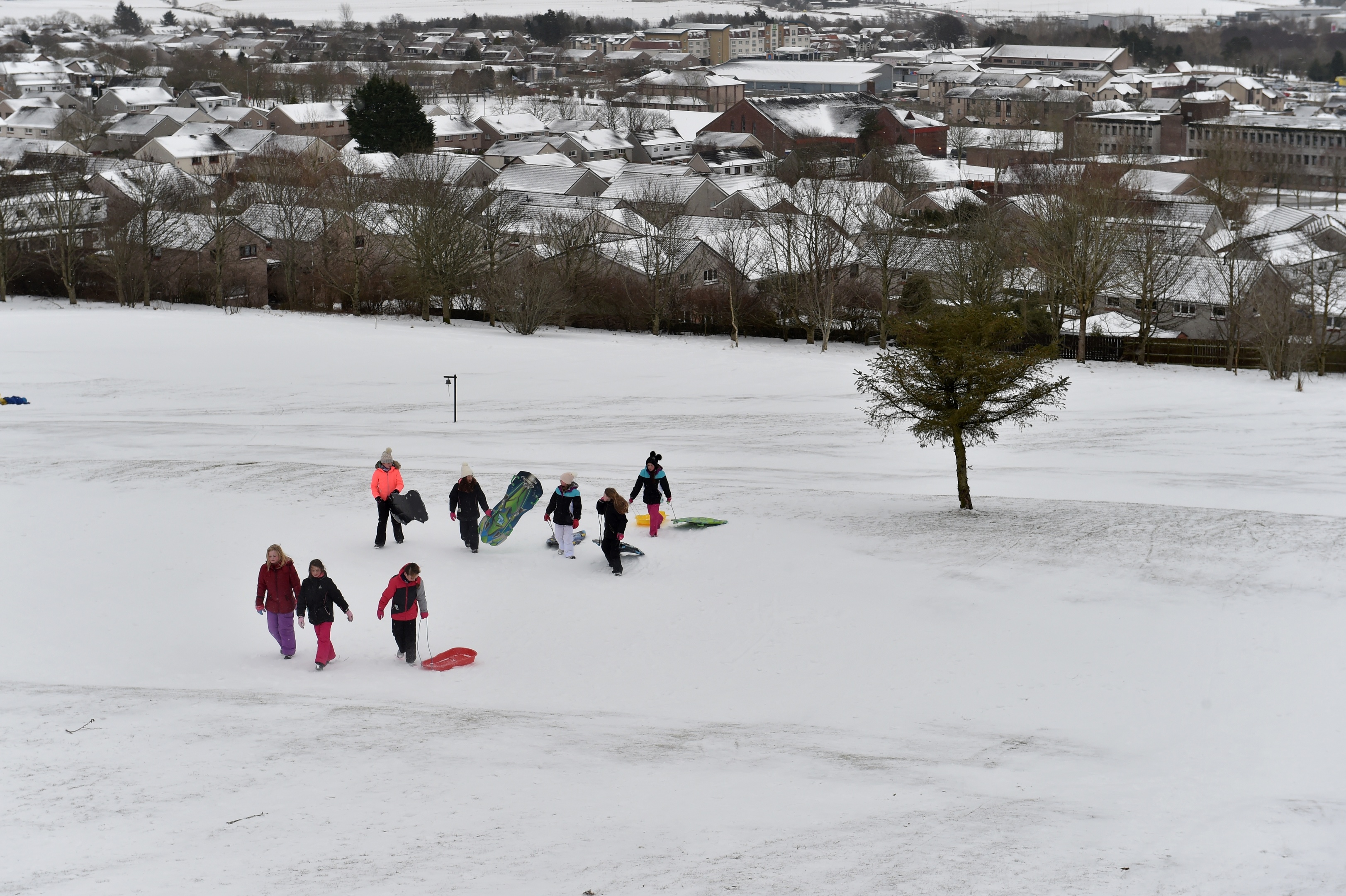 Westhill Golf Course was turned into a winter wonderland as sledges descended on the slopes.