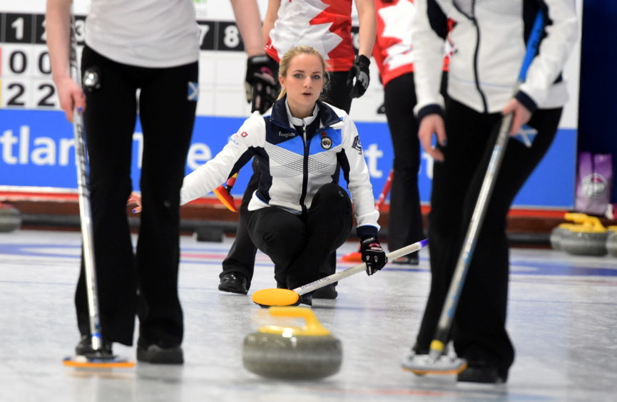 The Women World Junior Curling Championships 2018 at Curl Aberdeen. In the picture, Leeanne McKenzie.
