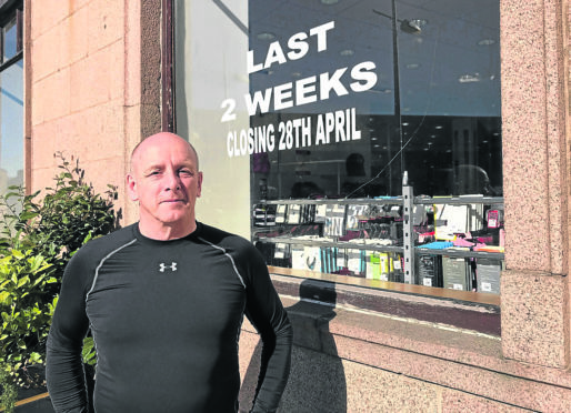 DFS owner Graham Brownie outside the Peterhead store which will close at the end of this month.