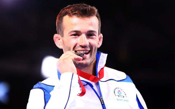Viorel Etko with his bronze medal won at Glasgow 2014.