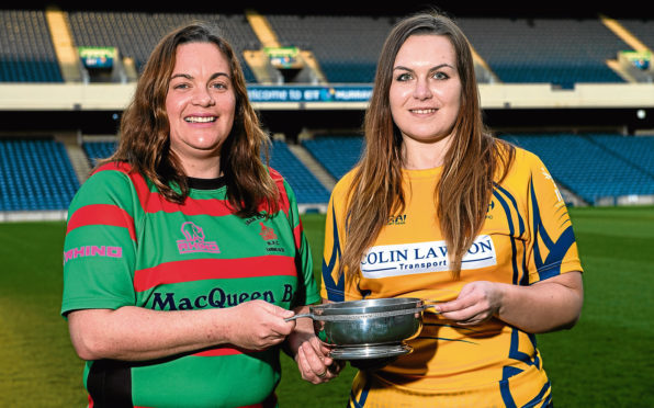 09/04/18 
 BT MURRAYFIELD - EDINBURGH
 The Scottish Rugby Union Silver Saturday Photocall. 
 
 BT Women's Bowl Final - Laura McCormack (Oban Lorne) and Jess Silcocks (Garioch)