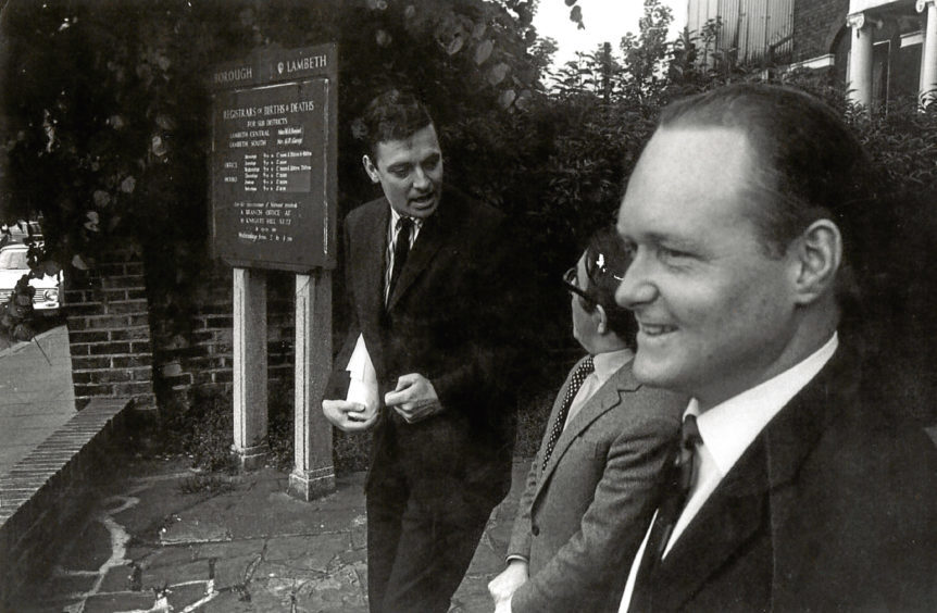 Herbert with Ronnie Corbett at a friends wedding