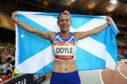 Eilidh Doyle celebrates winning silver in the Women's 400 metres hurdles final