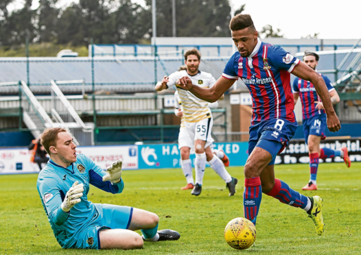 Nathan Austin scored twice for Caley Thistle.