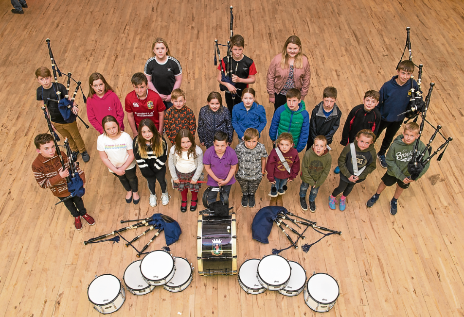 Forres Youth Pipe Band, who range in age from eight to 11, are keeping traditional music alive. Photograph by Jason Hedges