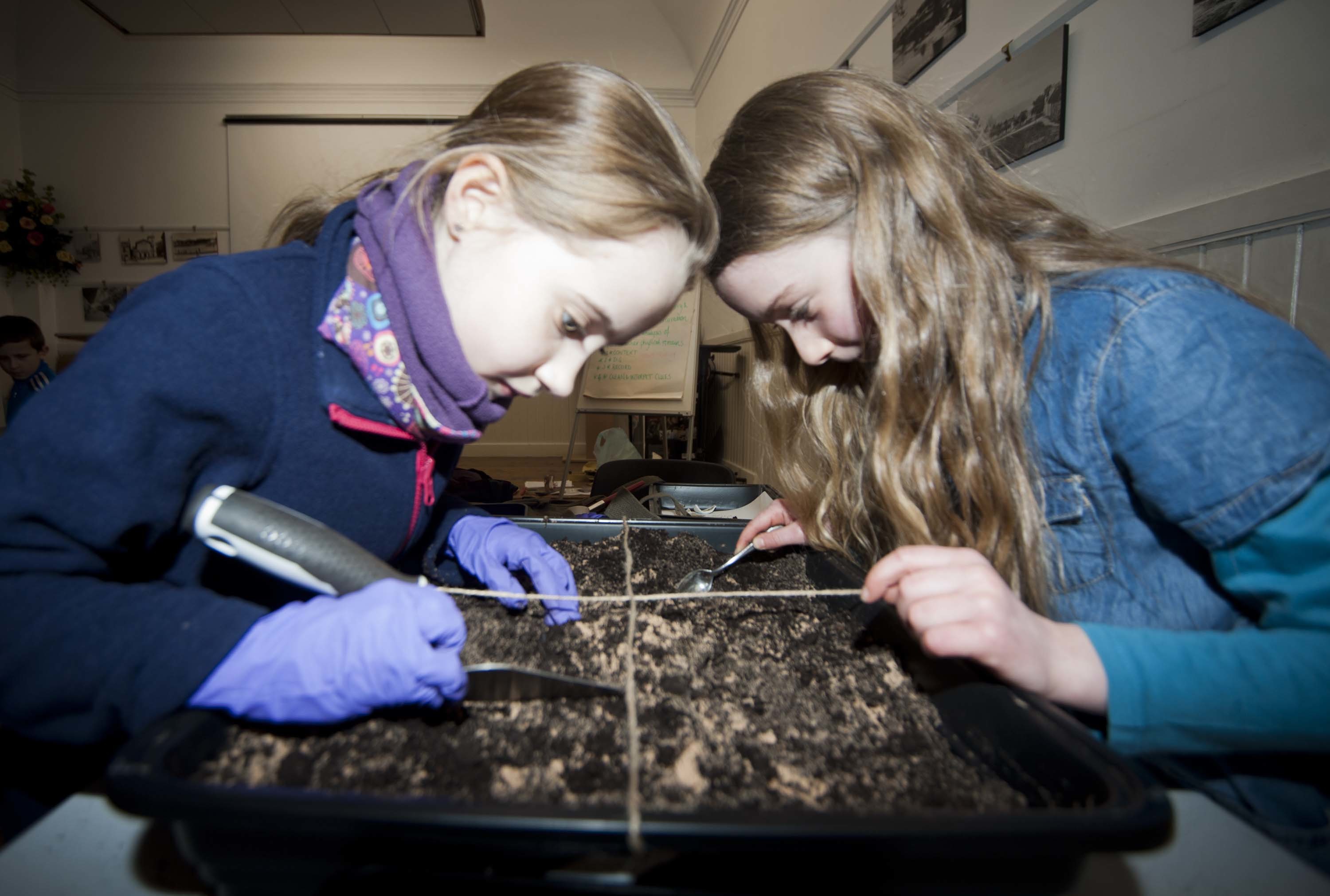 Martha Kenyon-Smith and Violet Irvine investigate what is in their trench. 



Photo by
Michael Traill						
9 South Road
Rhynie
Huntly
AB54 4GA

Contact numbers
Mob	07739 38 4792
Home	01464 861425