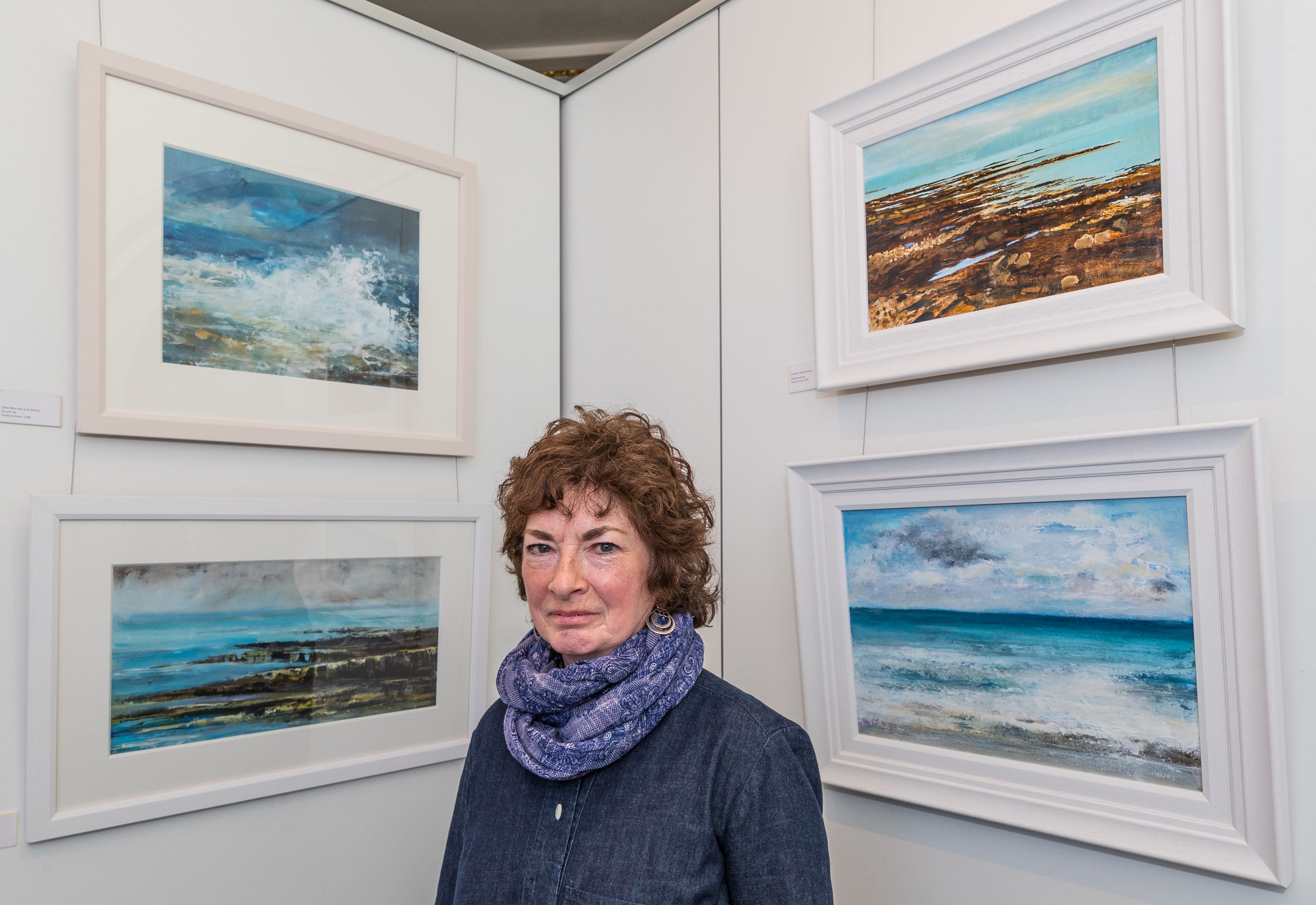 This is Frances Innes with some of her paintings on display at Elgin Museum, Moray on Friday 27 April 2018. Picture taken by Brian Smith T/A Jasperimage on 27 April 2018.