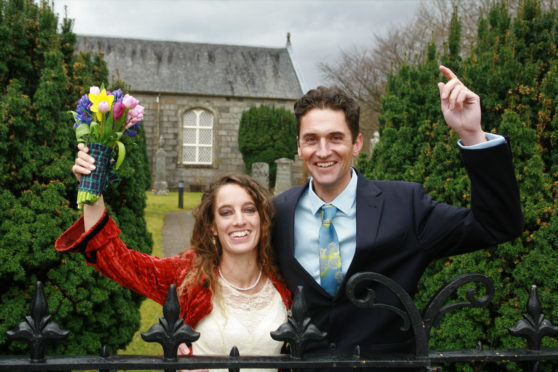 Richard Weeks & Bridget Cattina from New Zealand who were married at Ardgour Parish Church.