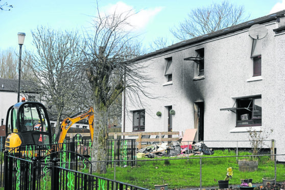 The house fire in Munro Crescent, Milton, in Easter Ross which gutted a family home.