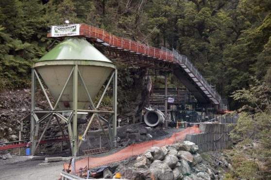 The entrance to the Pike River coal mine is seen in Greymouth, New Zealand, Nov. 21, 2010.