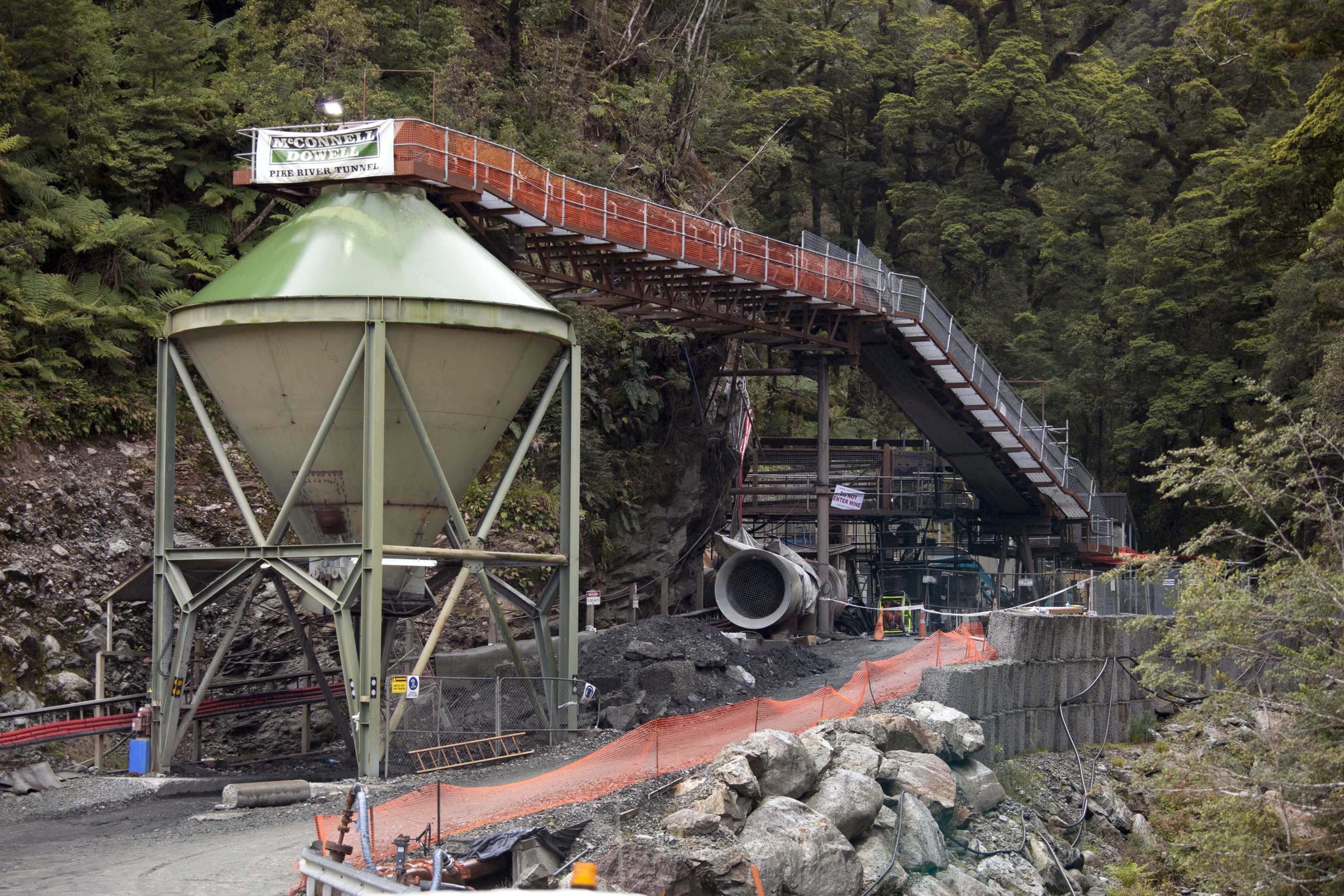The entrance to the Pike River coal mine is seen in Greymouth, New Zealand, Nov. 21, 2010.