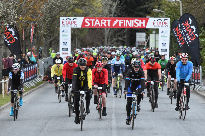 Pictures show riders and medal winners from the 2018 Etape bicycle race in Inverness.