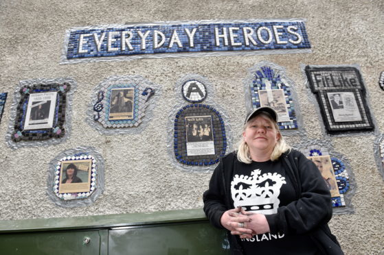 Nuart Aberdeen - A community mural highlights unsung heroes from Aberdeens past and present to honour through a piece of ceramic art, developed by festival artist Carrie Reichardt and young people from Aberdeen unveiled at Rennies Wynd.
Picture of Carrie Reichardt.