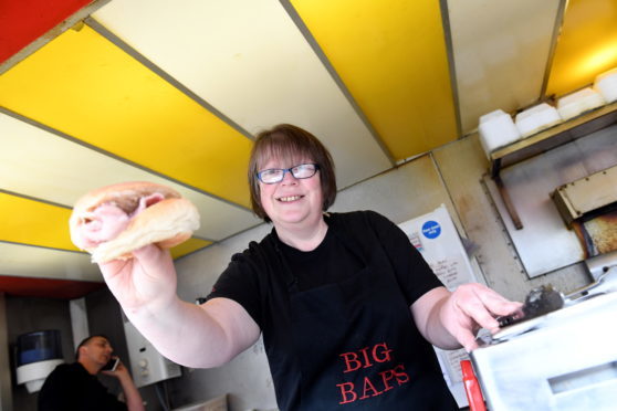 Gillian Hadden at her burger van Big Baps on Craigshaw Road, Altens, Aberdeen.     
Picture by Kami Thomson.