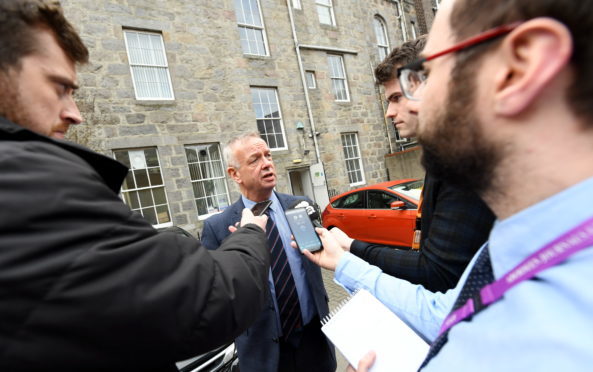 First Bus drivers strike ballot; 
Willie Wallace of the Unite Union after the ballot.