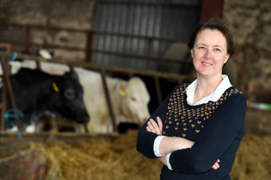 Angela Findlay, at the family farm, Old Echt Farm, Echt, Aberdeenshire.