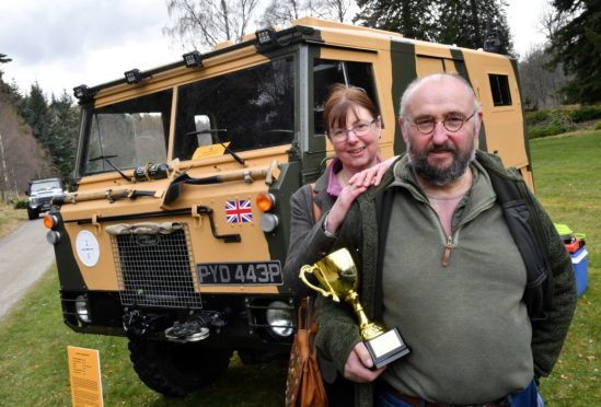 Ted and Fiona Riley with his Land Rover 101 Forward Control, a military vehicle which served in the Gulf War