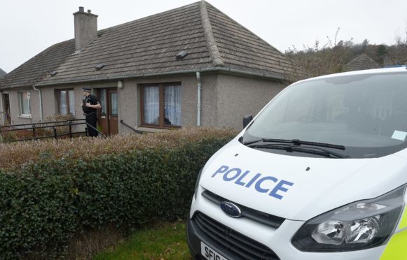 Police at the scene of the alleged Thursday evening incident in the centre of Fortrose on the Black Isle.
Picture by Sandy McCook.