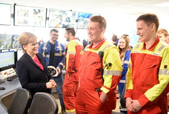 First Minister Nicola Sturgeon yesterday morning opened the expansion of the Norbord Mill at Dalcross near Inverness.   
Picture by Sandy McCook.