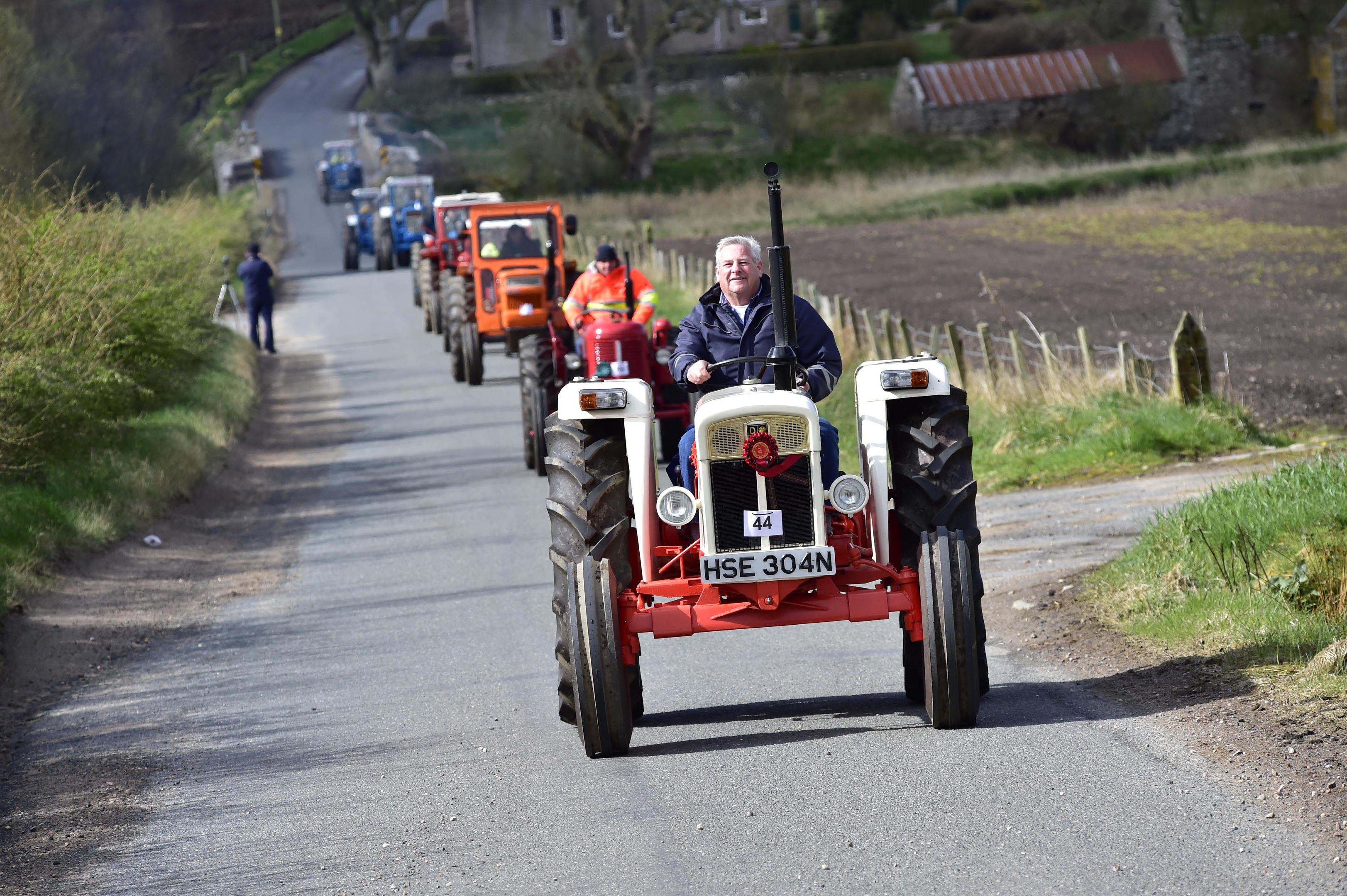 Members of the Buchan Vintage Tractor Club on their annual charity run through the Buchan countryside.