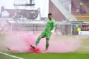 There was a smoke bomb on the pitch during Motherwell's quarter-final win over Hearts.