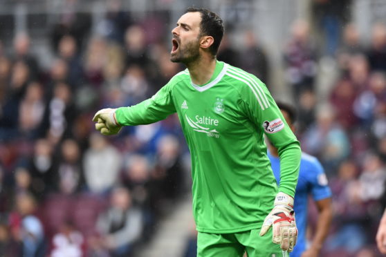 Joe Lewis in action for Aberdeen on Saturday.