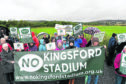 No Kingsford Stadium supporters as Aberdeen City councillors visit the Kingsford site between Westhill and Kingswells.