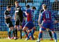 Inverness defender Gary Warren, third from right, prods the ball in to kick-start Caley Thistle’s recovery against St Mirren on Saturday