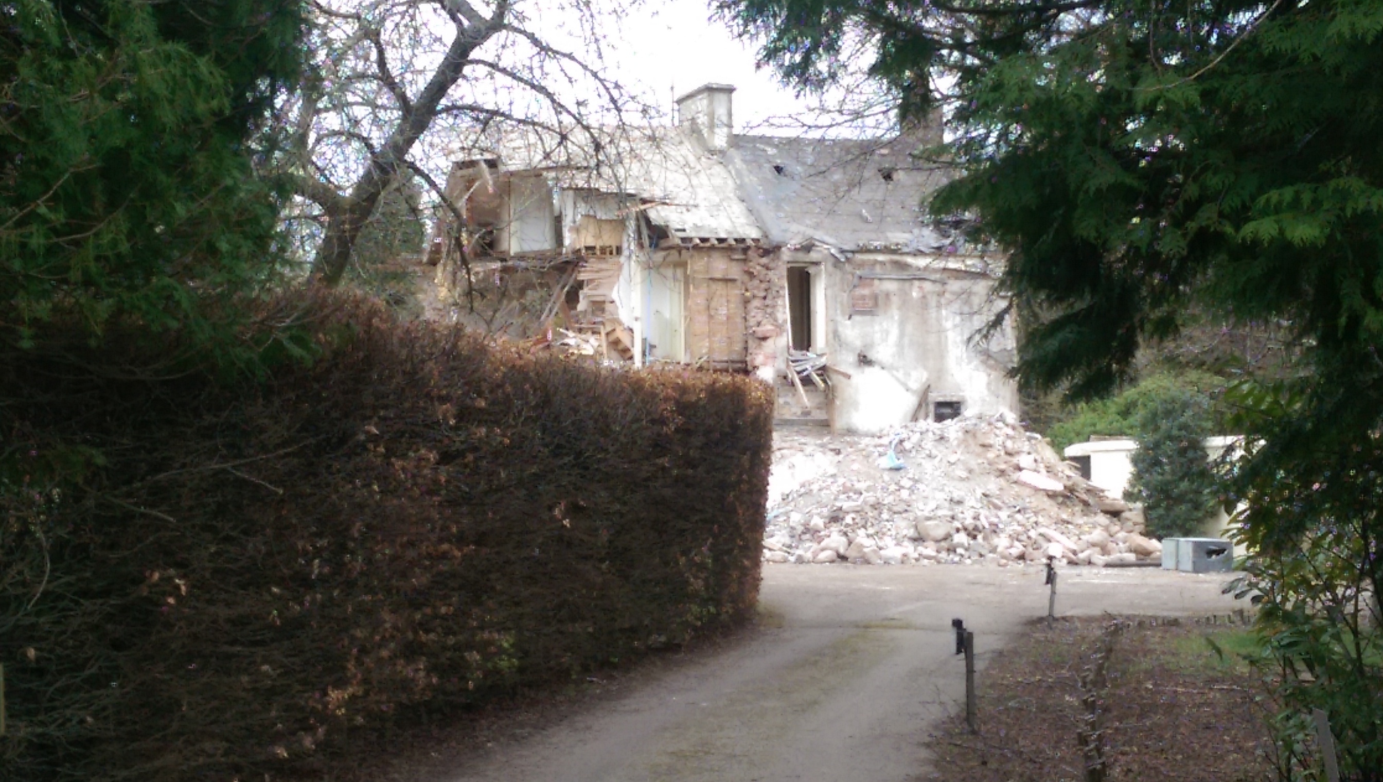Demolition has begun at Speybank House in Fochabers.