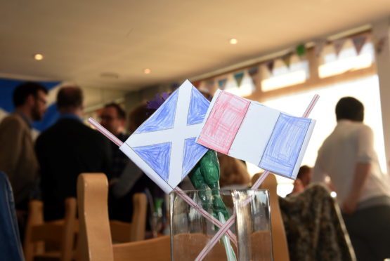 Pictured are people at the French Breakfast briefing which was hosted at the Molly's cafe, Stonehaven this morning as Stonehaven moved closer to twinning with Paris suburb Acheres.
Picture by DARRELL BENNS    
Pictured on 20/04/2018