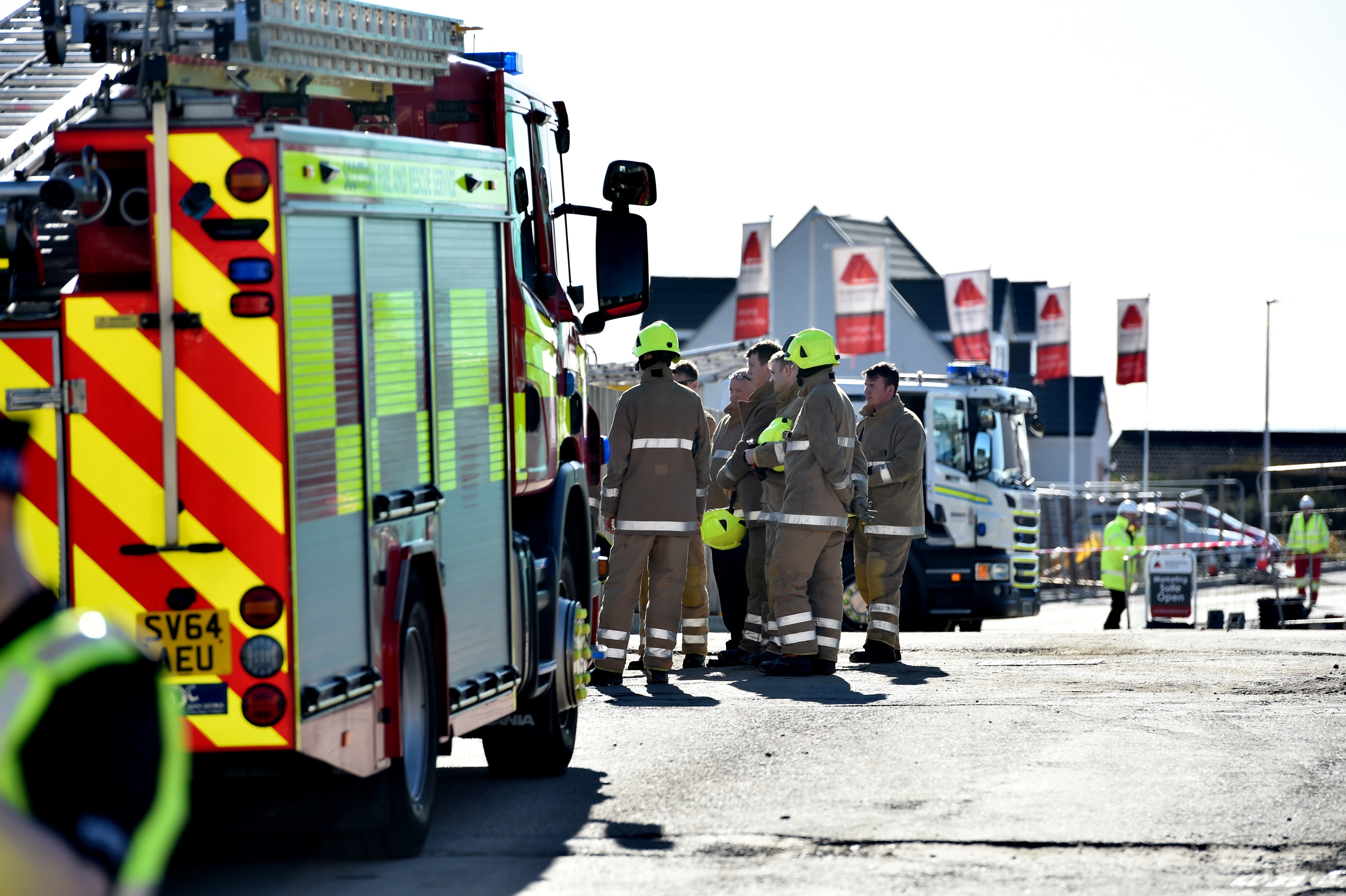 Emergency services at a new housing development in Cove