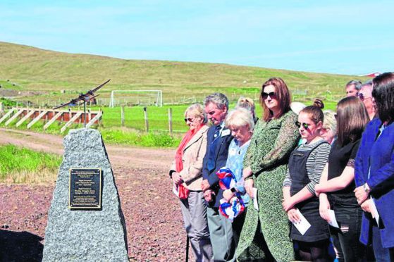 Unveiling of the new memorial commemorating the loss of a de Havilland aircraft.