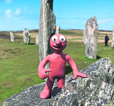 Morph at the Calanais stones, Western Isles.