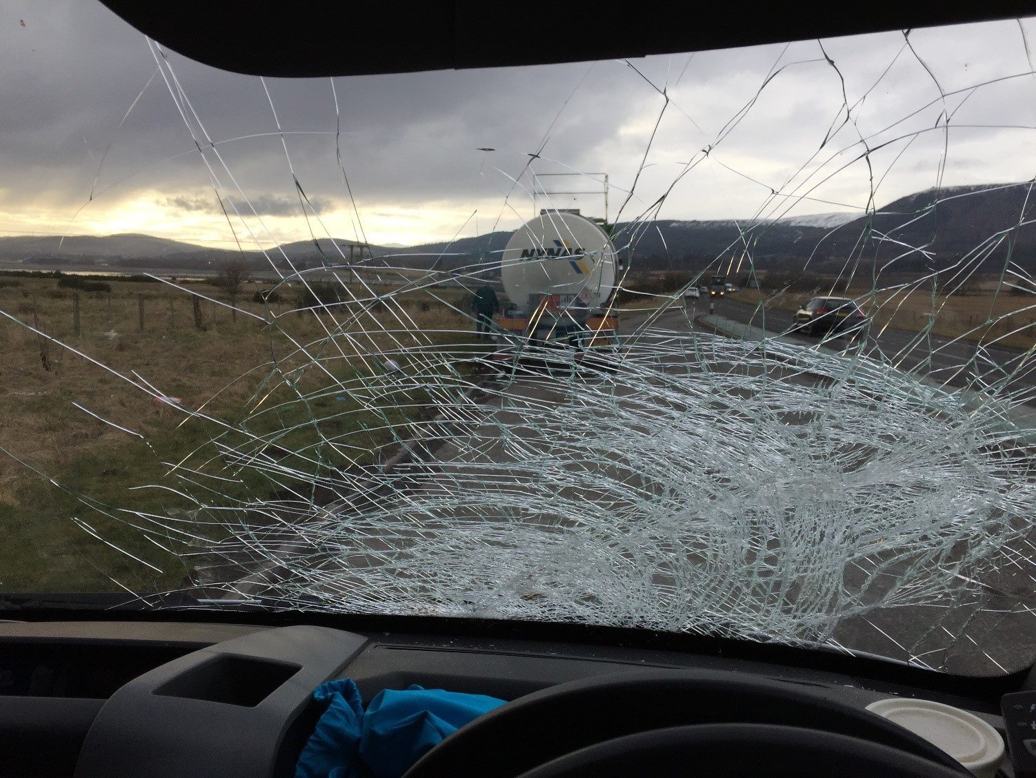 The van was travelling between Brora in Sutherland and Elgin in Moray when it was stopped on the A9 at Tomich near Invergordon.