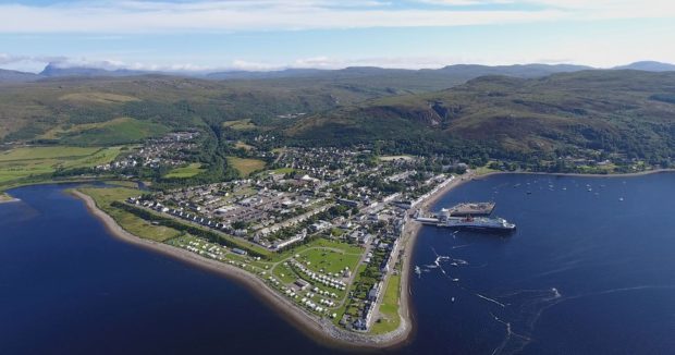 An aerial image of Ullapool. Picture by Marc Hilton, marchilton.com