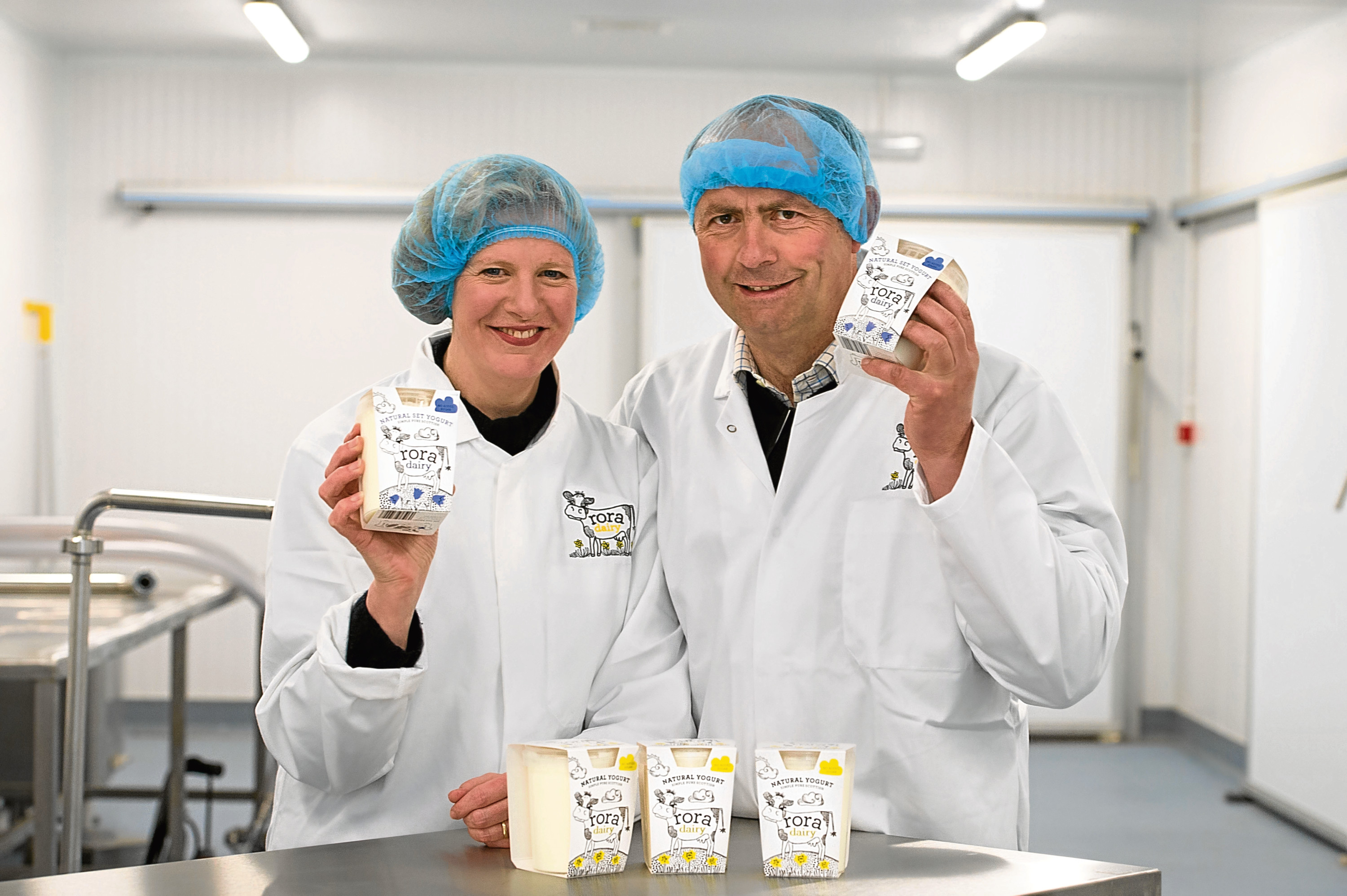 Dairy farmers the Mackie's are opening a yoghurt factory at their farm in Rora, Longside. Pictured is Bruce and Jane Mackie in their new yogurt factory they recently installed at the farm.