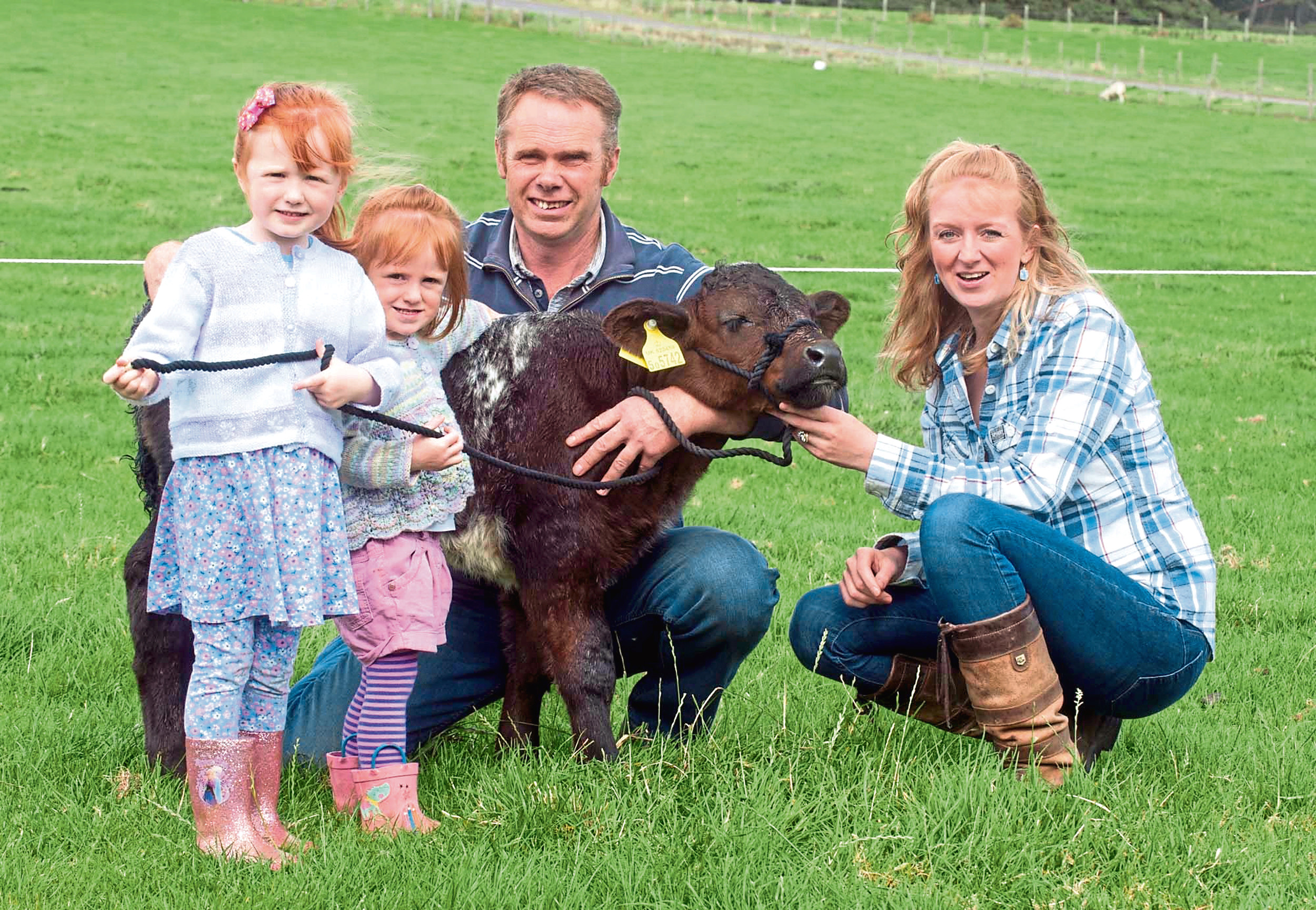 Andrew Anderson of Smallburn Farms with daughters Lucy and Chlo and his wife Judy.