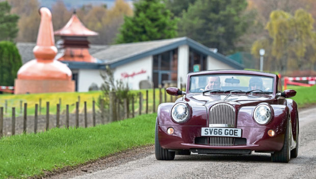 A Morgan departs Glenfarclas