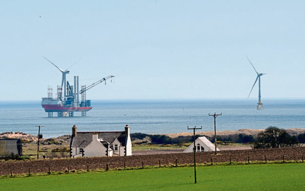 Pictured is a locator of Vattenfalls European Offshore Wind Deployment Center (EOWDC), Blackdog, Aberdeenshire.
Picture by DARRELL BENNS    
Pictured on 20/04/2018