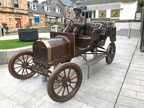 The Ford Model T statue in Fort William.