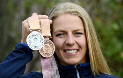 Neah Evans with her two Commonwealth medals.
Picture by Kami Thomson