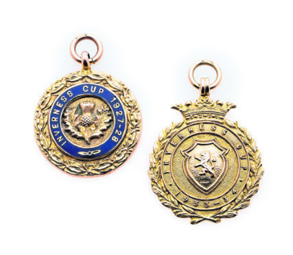 The two Inverness Cup medals in the auction.