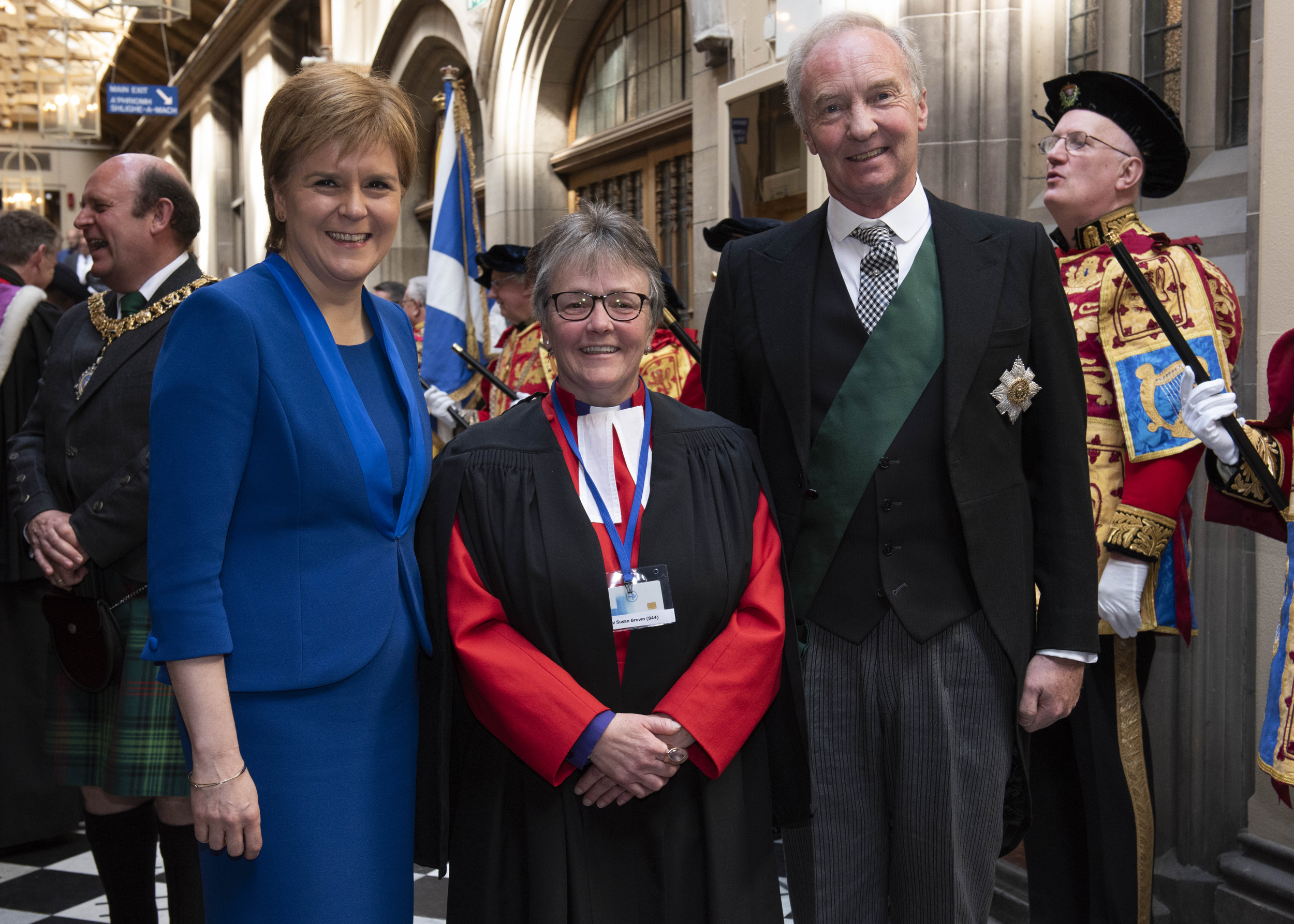 Reverend Susan Brown with Nicola Sturgeon and Lord High Commissioner the Duke of Buccleuch
