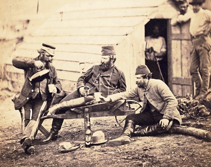 Hardship in the Camp, an albumenised salt print by Roger Fenton (1819-69), MacKinnon Collection