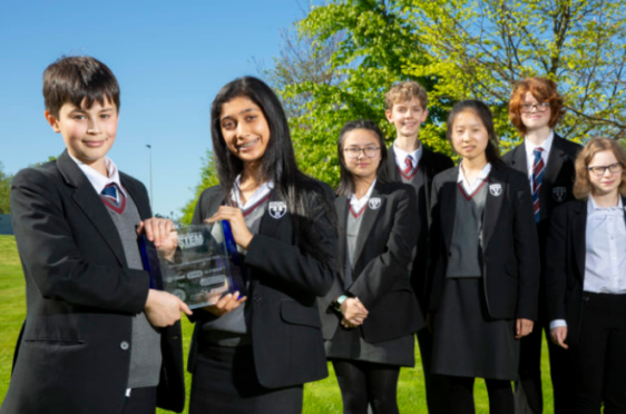 Newcastle pupils from left, Phillip Daniel, Faizah Ashraf, Abi Tang, Sandrik Andriychenko, Jiawen Dang, Aidan Ewart, Katy Read